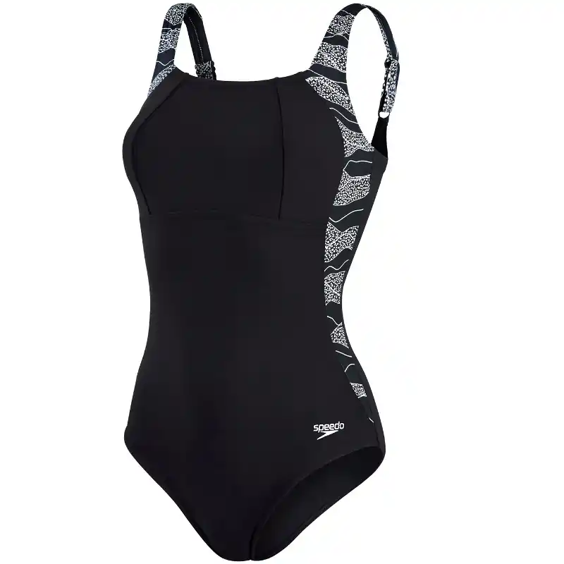 Marque Maillot de bain LunaLustre Printed Shaping Speedo Black/White