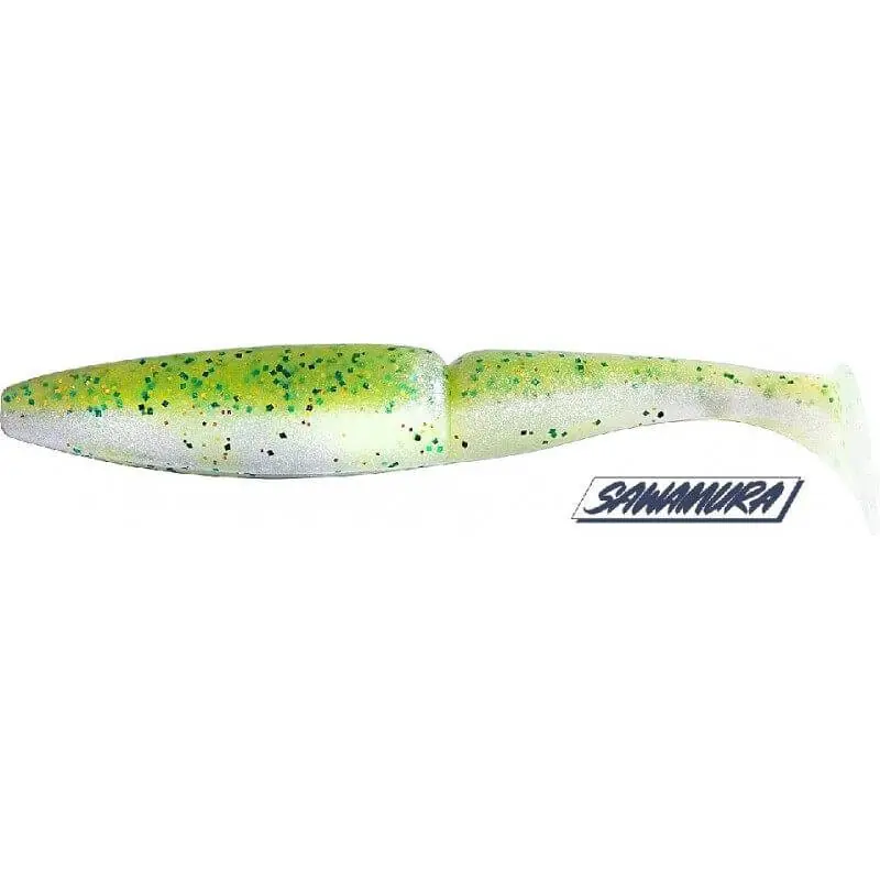 Authentique Leurre souple Sawamura One Up Shad 5 - 106 mm Jaune Shad 071