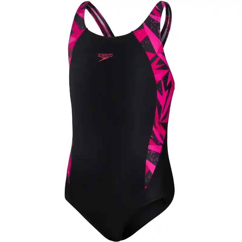 Maillot de bain Hyper Boom Splice Muscleback Speedo Black/Electric Pink/Ecstatic Retour Gratuit
