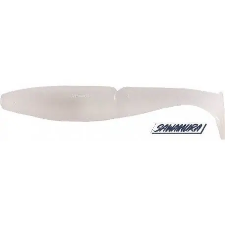 Leurre souple Sawamura One Up Shad 7 - 148 mm Blanc phosphorescent 079 Usine Directe