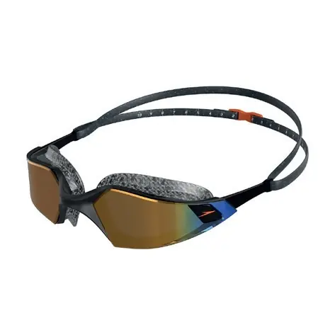Quantité Limitée Lunettes de natation Aquapulse Pro Mirror Speedo Oxid Grey/Black/Orange Gold