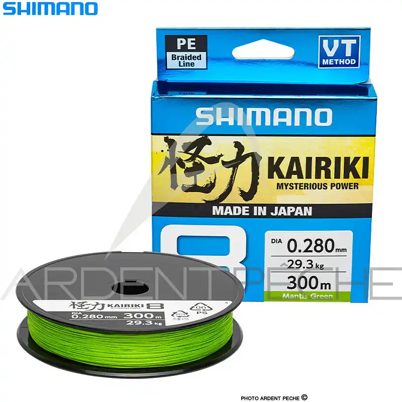 Haute Qualité Tresse SHIMANO Kairiki SX8 Mantis green 300m