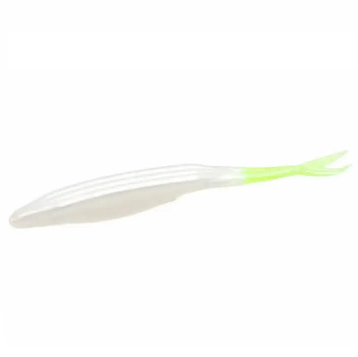 Leurre souple Zoom Super Flukes 130 mm Pearl Chartreuse Tail Haute Qualité