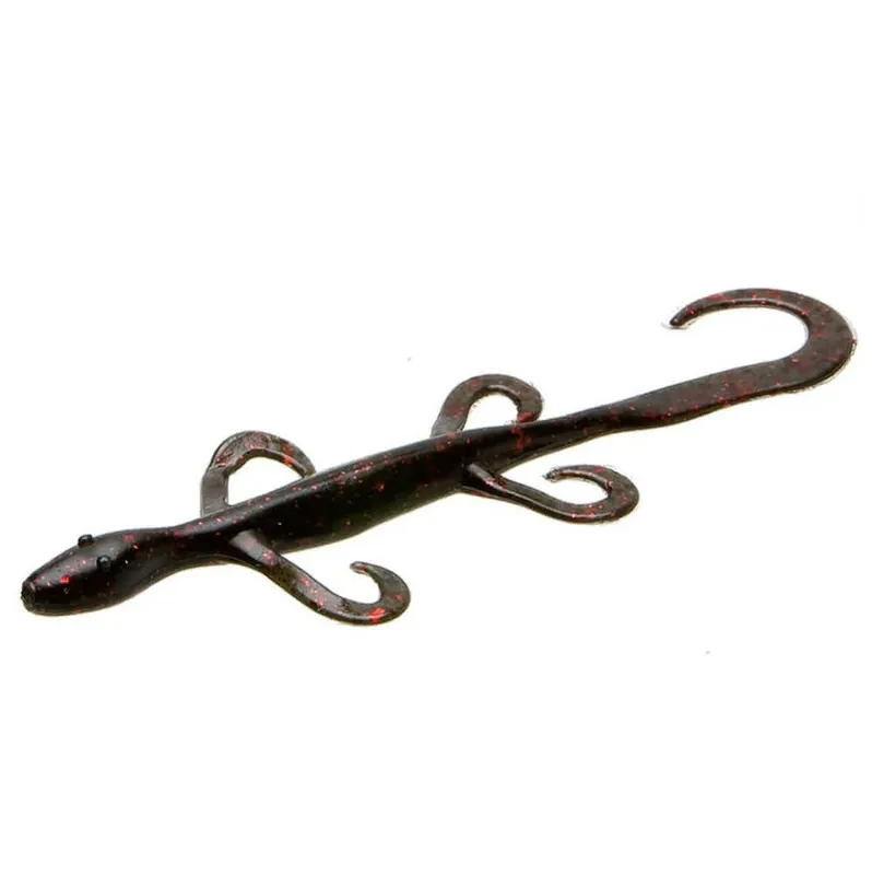 Seulement Aujourd'hui Leurre souple Zoom Mini lézard 100 mm noir rouge pailleté