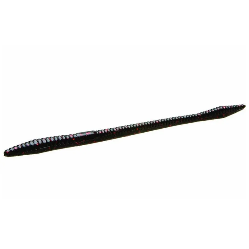 Expédié Aujourd'hui Leurre souple Zoom Trick Worm 170 mm Noir Rouge Pailleté