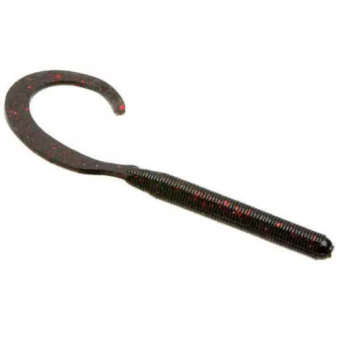 Leurre souple Zoom Curly Tail 100 mm Noir Rouge Glit Vente Directe
