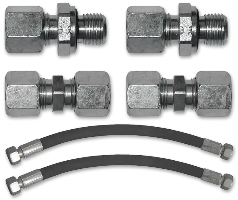 Commander Vite Jeu de raccords coudés orientables – flexible 500mm – 1/4 BSPP – Ø10mm Lecomble et Schmidt