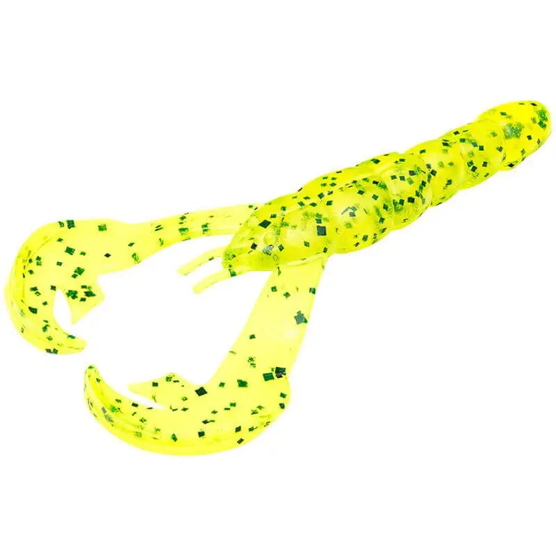 Leurre souple Strike King Crabes 100 mm Chartreuse Poivre Prix Promo