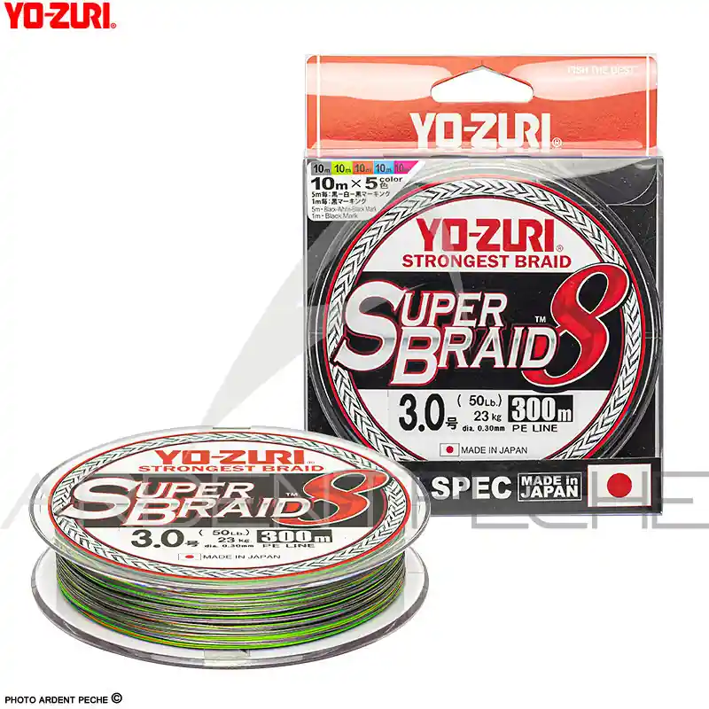 Tresse YO ZURI Superbraid 8X Multicolore 300m Expédié Aujourd'hui