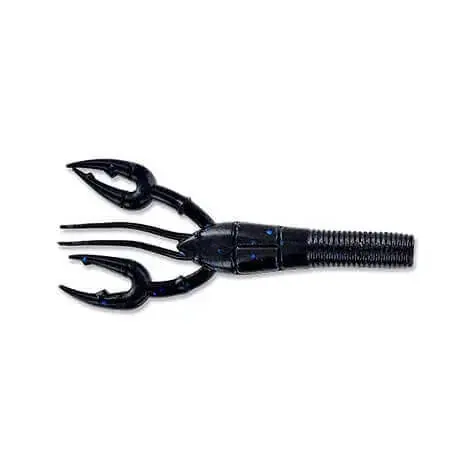 Leurre souple Yamamoto Fat Baby Craw 3,75" - 95 mm Noir/grands flocons bleus Expédié Aujourd'hui