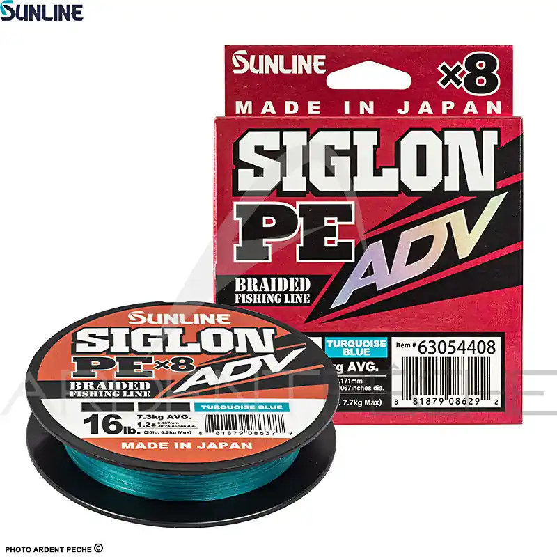 Tresse SUNLINE Siglon braid PE ADV 8X Bleu turquoise 300m Expédié Aujourd'hui
