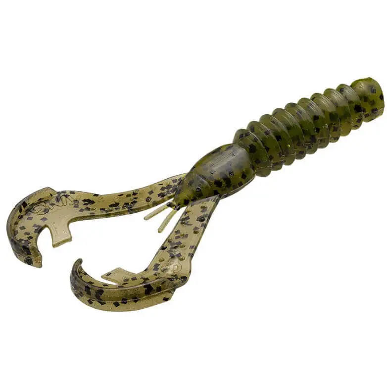 Offre Spéciale Leurre souple Crabe Strike King Ned Craw Citrouille verte 70 mm