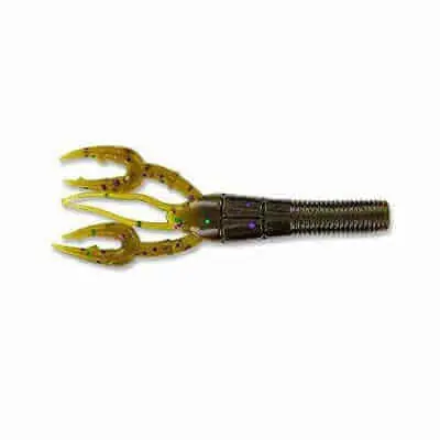 Remise Leurre souple Yamamoto Fat Baby Craw 3.75" - 95 mm Vert Citrouille Vert Pourpre Flocon