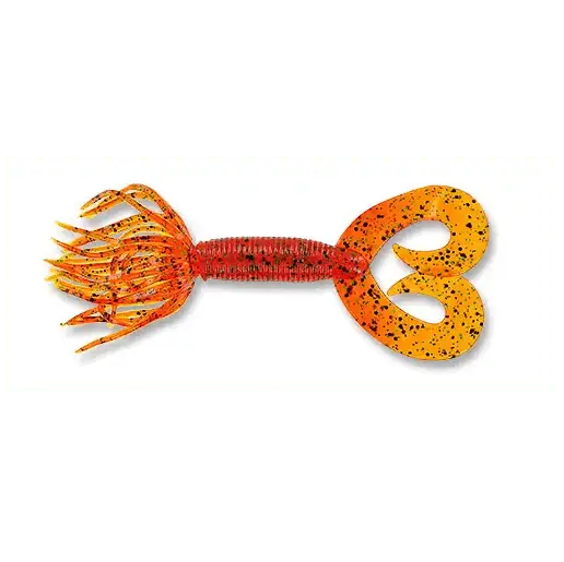 Leurre souple Yamamoto Double Tail Hula Grub 5" - 127 mm Citrouille Noir Vert Must-Have