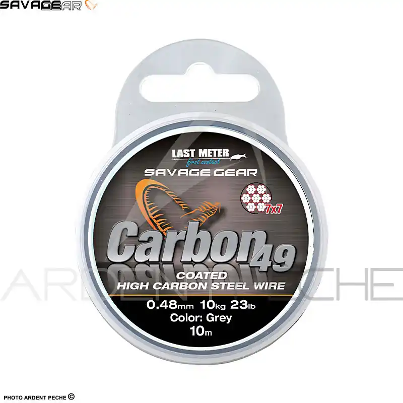 Tresse acier inox SAVAGE GEAR Carbon49 Steelwire 10m Affaire À Saisir
