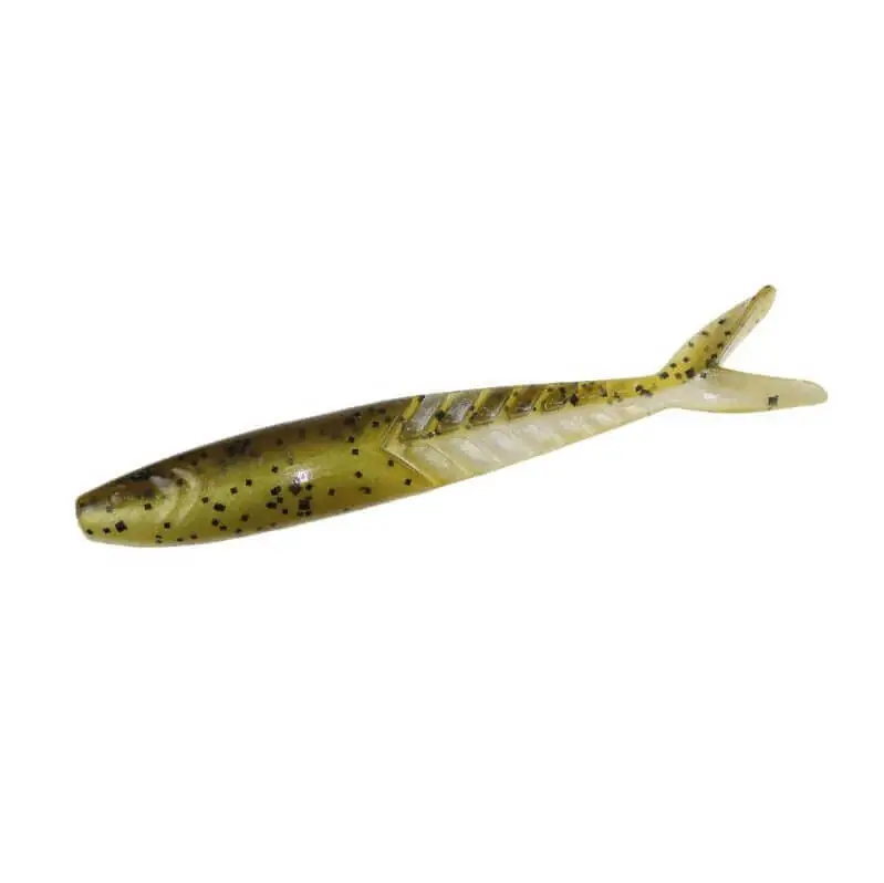Leurre souple Zoom Chatoiement Shad 108 mm Perle verte citrouille Vente Flash