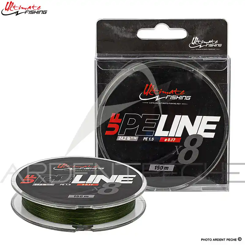 Acheter Direct Tresse ULTIMATE FISHING PE Line X8 Moss green 150m