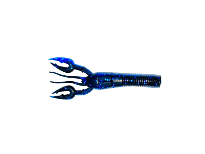 Leurre souple Yamamoto Fat Baby Craw Floater 3‘75" 95 mm Noir/Bleu Bleu Flocon Prix Bas