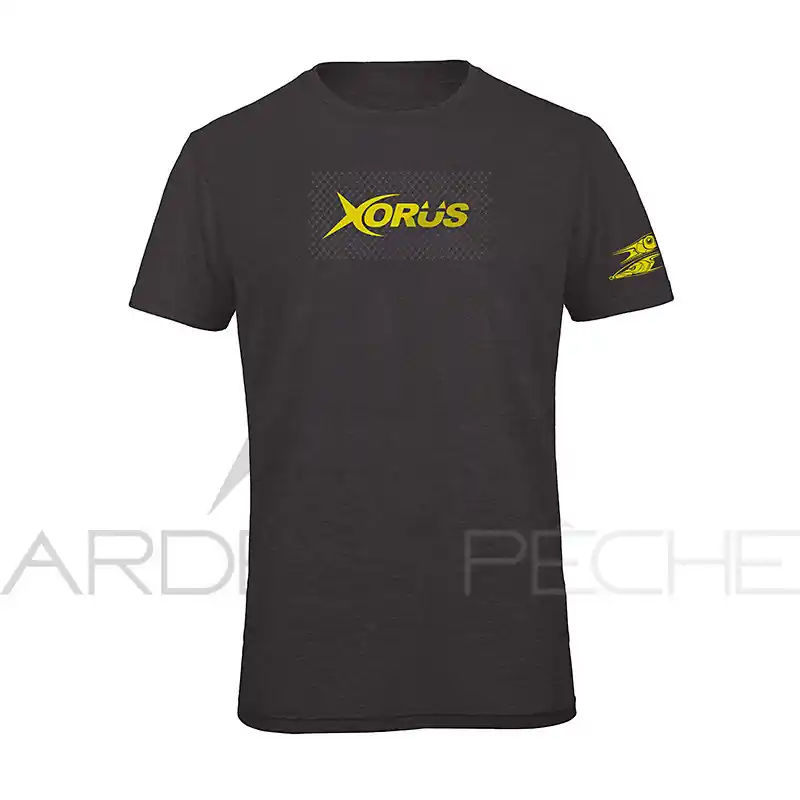 Tee shirt ULTIMATE FISHING Xorus gris anthracite chine et jaune Offre Limitée