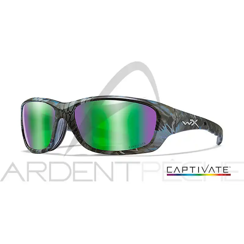 Lunettes polarisantes WILEY X Gravity captivate green mirror Kryptek neptune frame Marque