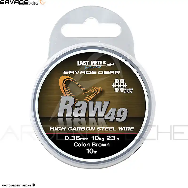 Certifié Tresse acier SAVAGE GEAR Raw49 Steelwire