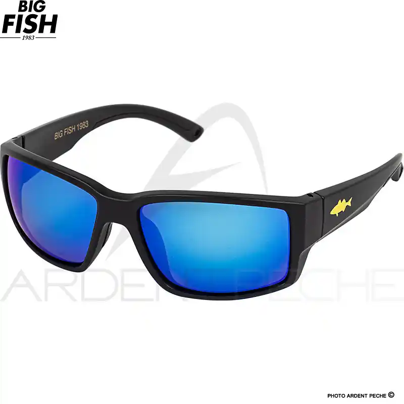 Lunettes polarisantes BIG FISH 1983 The mask Sea bass blue iridium Mat black Meilleure Vente