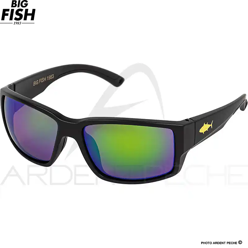 Lunettes polarisantes BIG FISH 1983 The mask Tuna green blue iridium Mat black Prix Choc