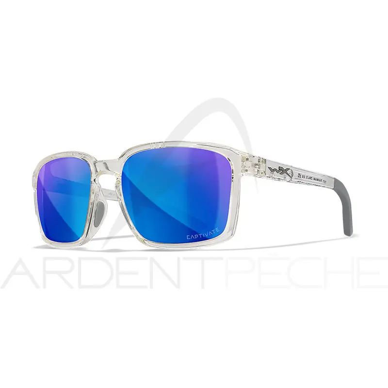 Top Vente Lunettes polarisantes WILEY X Alfa captivate Blue mirror Gloss clear crystal frame