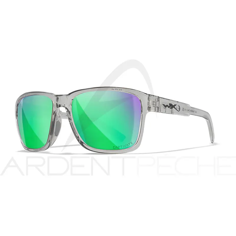 Commander Vite Lunettes polarisantes WILEY X Trek captivate Green mirror Gloss crystal light grey frame