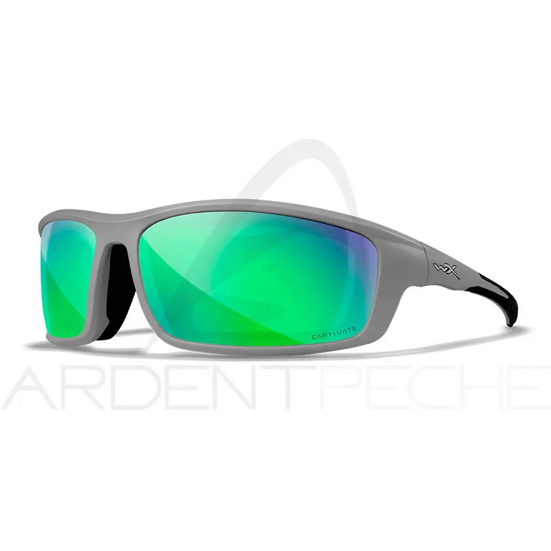 Prix Bas Lunettes polarisantes WILEY X Grid captivate Green mirror Matte cool grey frame
