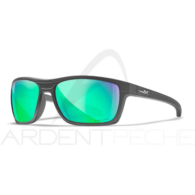 Lunettes polarisantes WILEY X Kingpin captivate Green mirror Matte graphite frame Certifié