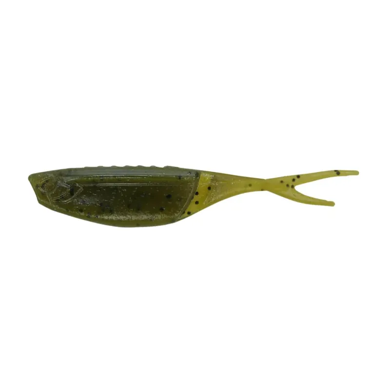 Jerkbait Yamamoto Charnière Minnow 3.5" 88.9 mm Citrouille Verte/Flocon Noir Top Vente