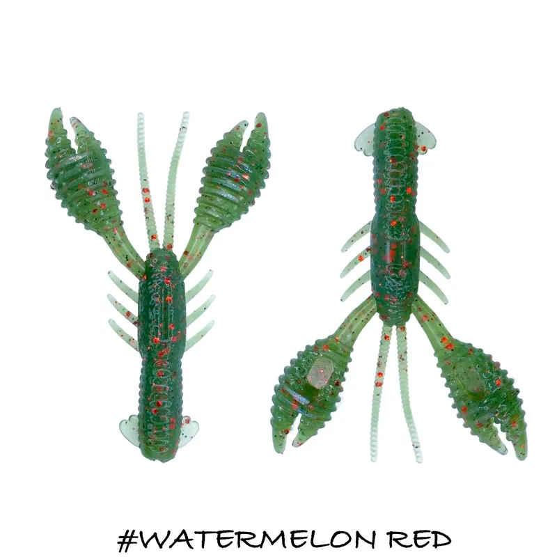 Leurre souple Crabe Iberican Lures Bébé Krabe Combattant 76mm Watermelon Red Solde