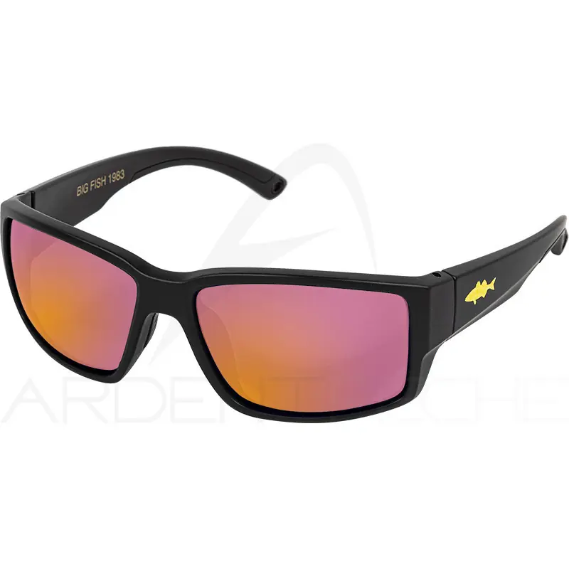 Soldes Lunettes polarisantes BIG FISH 1983 The mask evo Sea bass Pink red iridium Mat black