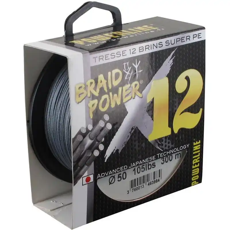Acheter Direct Tresse Braid Power 12 Brins Gris 300m Powerline