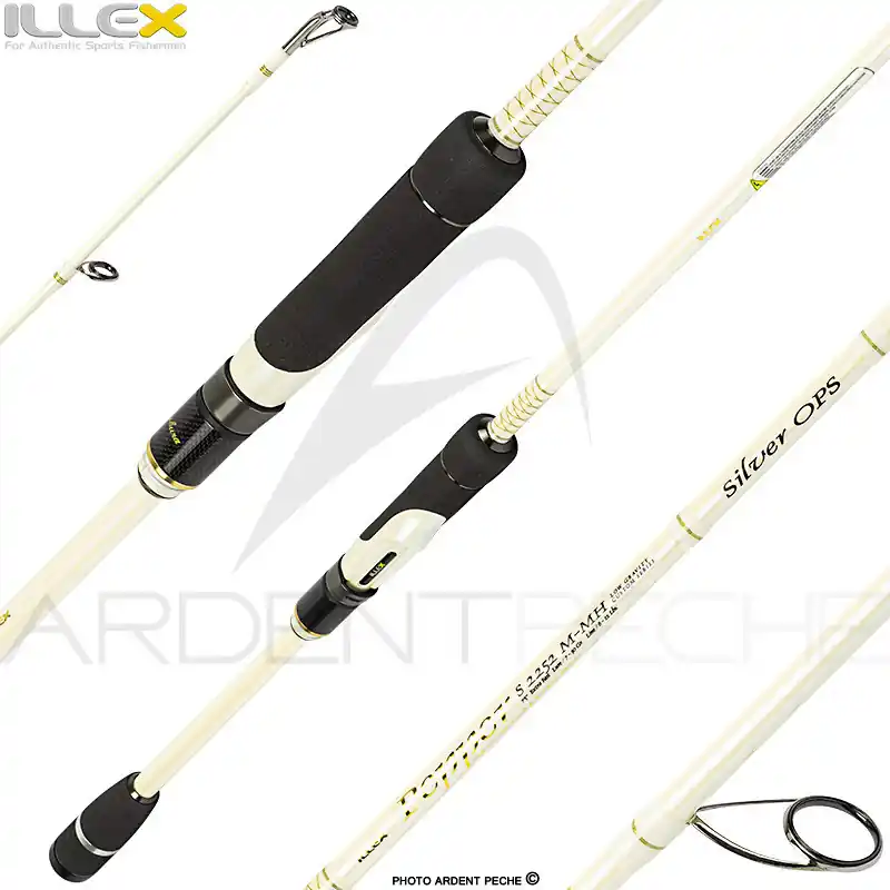 Canne spinning ILLEX Pepper X5 S 2252 M MH Silver ops Retour Gratuit