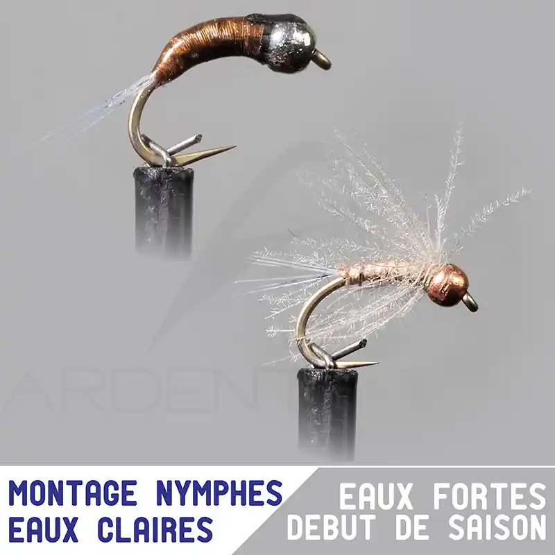 Montage nymphe GARBOLINO Eaux fortes profondes / eaux claires Set x4 Expédié Aujourd'hui