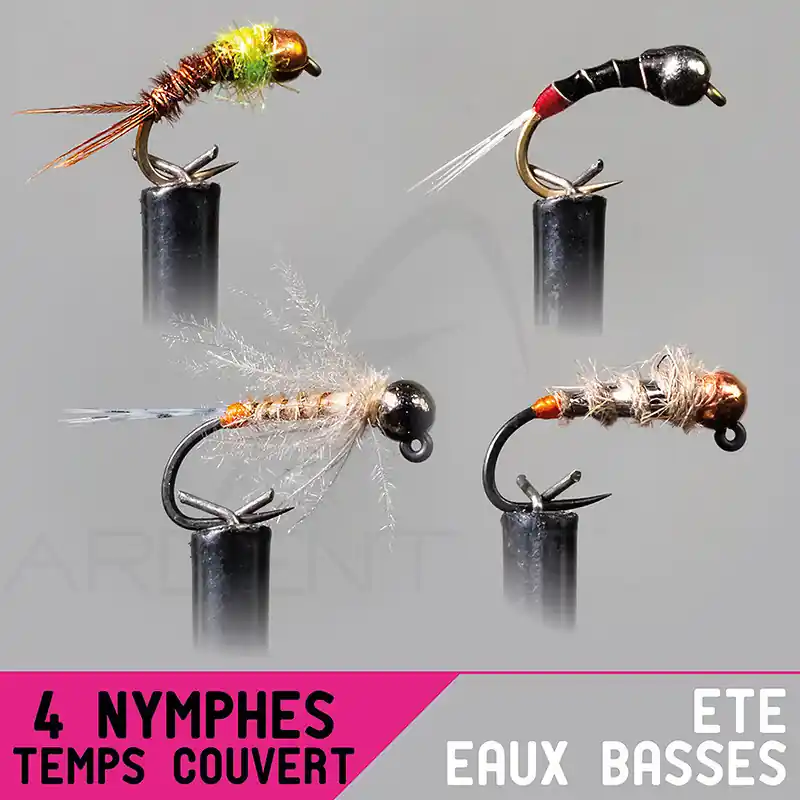 Promotion Saisonnière Montage nymphe GARBOLINO Été eaux basses / temps couvert Set x4