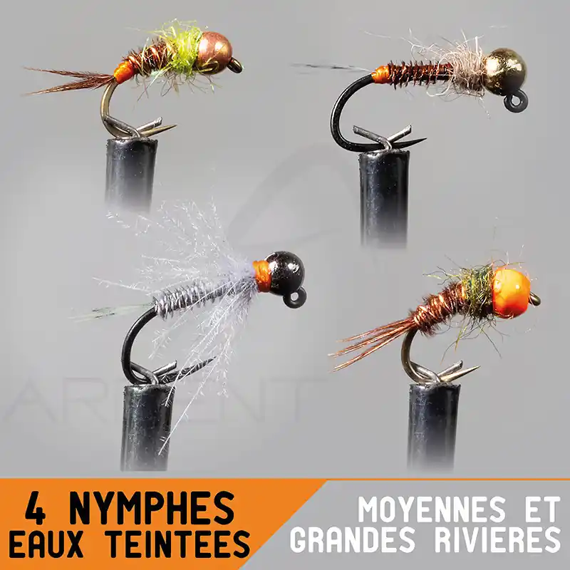 Prix Promo Montage nymphe GARBOLINO Moyennes et grandes rivières / eaux teintées Set x4