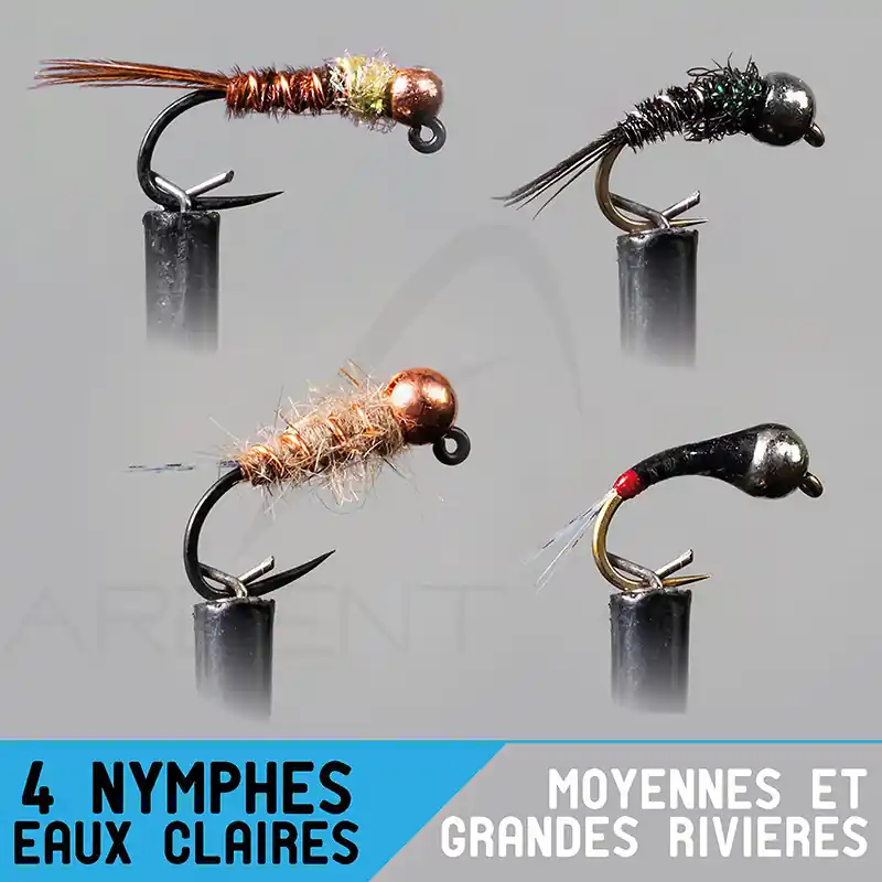 Meilleur Prix Montage nymphe GARBOLINO Moyennes et grandes rivières / eaux claires Set x4