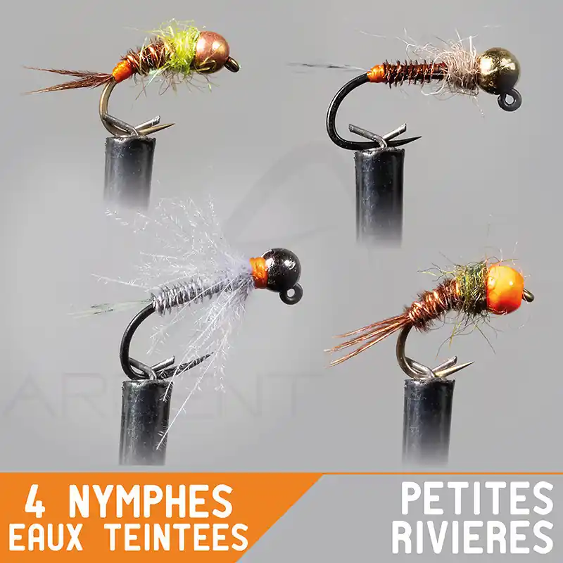 Montage nymphe GARBOLINO Petites rivières / Eaux teintées Set x4 Affaire À Saisir