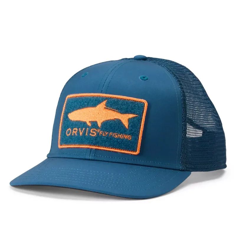 Casquette Orvis Fish Séries Trucker Hat Blue Lagoon Réduction