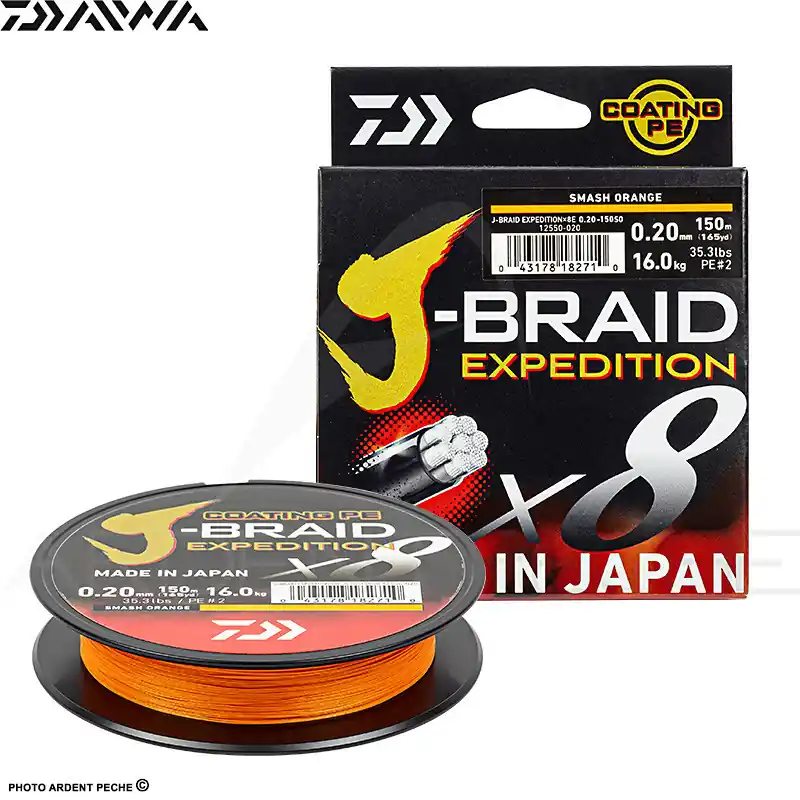 Tresse DAIWA J Braid expedition Smash orange 150m Acheter Direct
