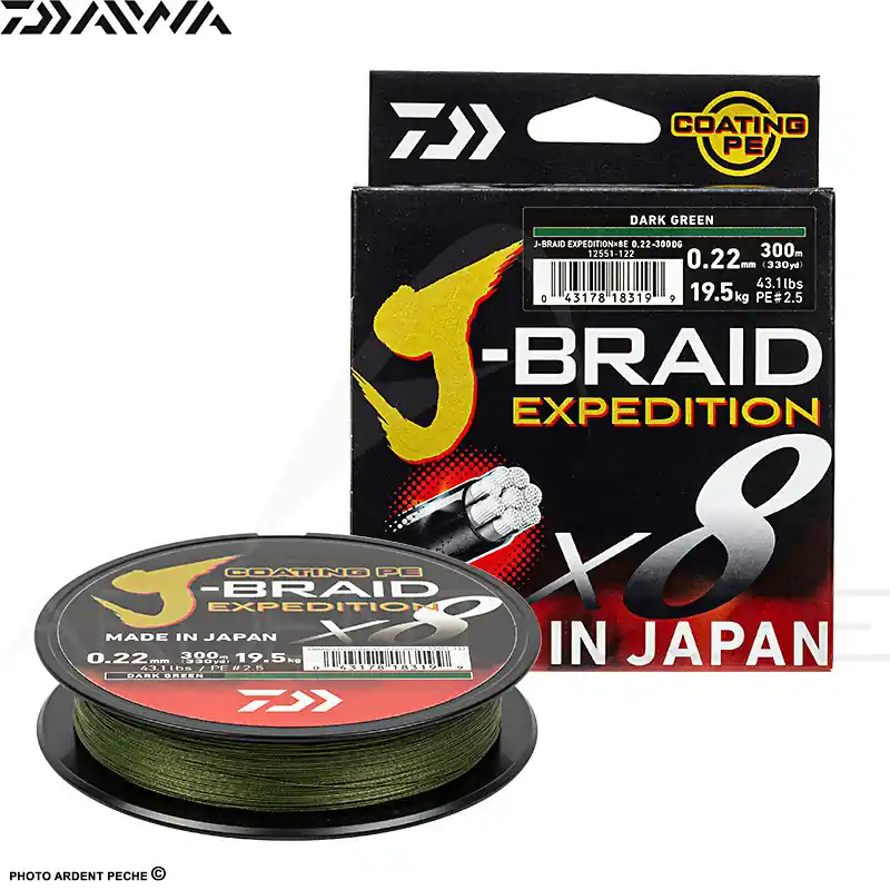 Tresse DAIWA J Braid expedition Dark green 300m Promotion Saisonnière