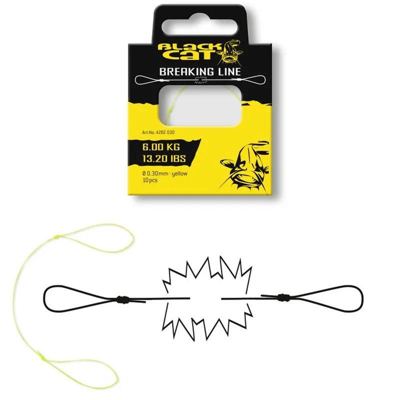 Acheter Direct Fil Cassant Breaking Line Jaune 15cm 10pcs Black Cat