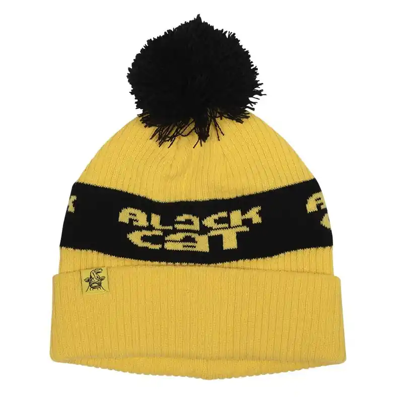Bonnet Homme Yellow Bobble Hat Jaune/Noir Black Cat Acheter En Ligne