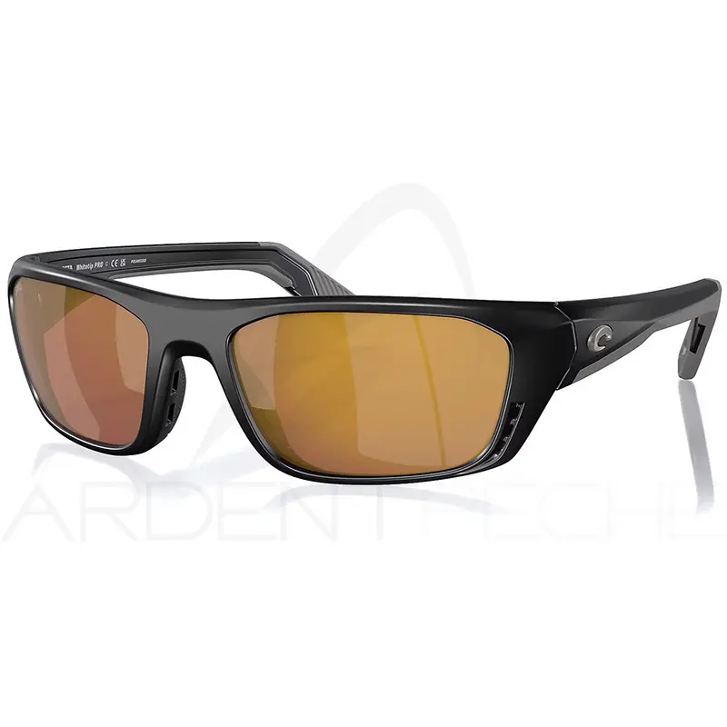 Lunettes polarisantes COSTA DEL MAR Whitetip pro Matte black Gold mirror 580G Nouveauté
