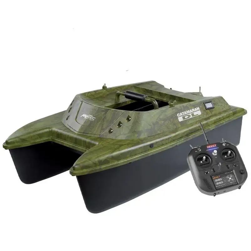 Achat Immédiat Bateau amorceur Anatec Catamaran Dl Camou Oak Brushless Lithium + Sr07 Brushless + Fishing robot