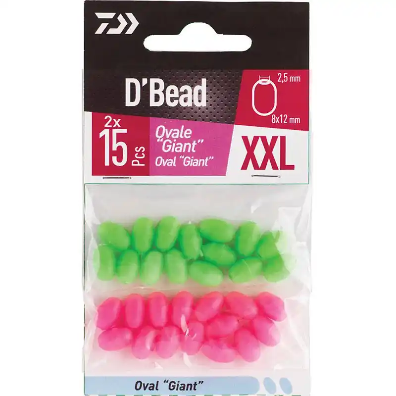 Authentique Perles Rigides Duo D’Bead Giant Ovales XXL 30pcs Daiwa