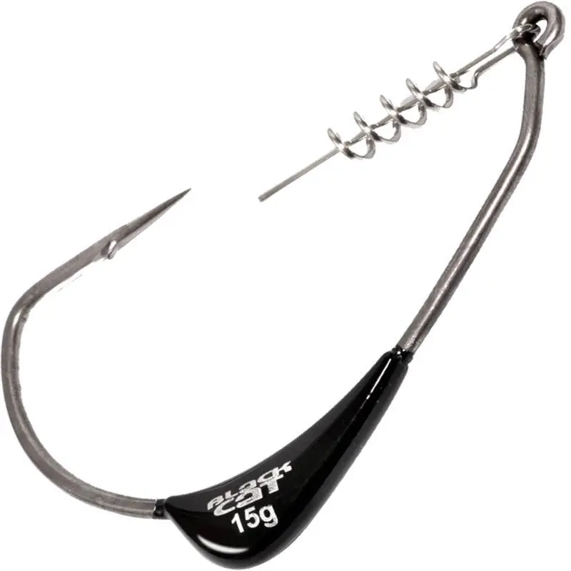 Super Prix Hameçon Texan Mega Offset Hook DG 12/0 Black Cat